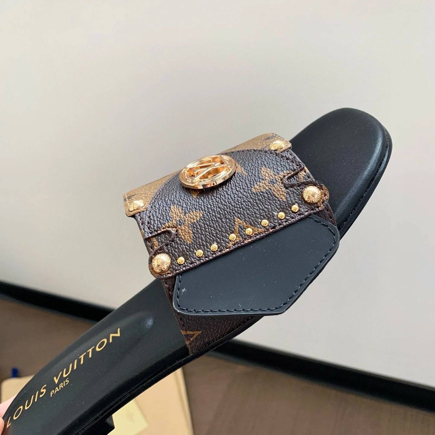 LOUIS VUITTON LV FRAME MULES MARRON CACAO LEATHER